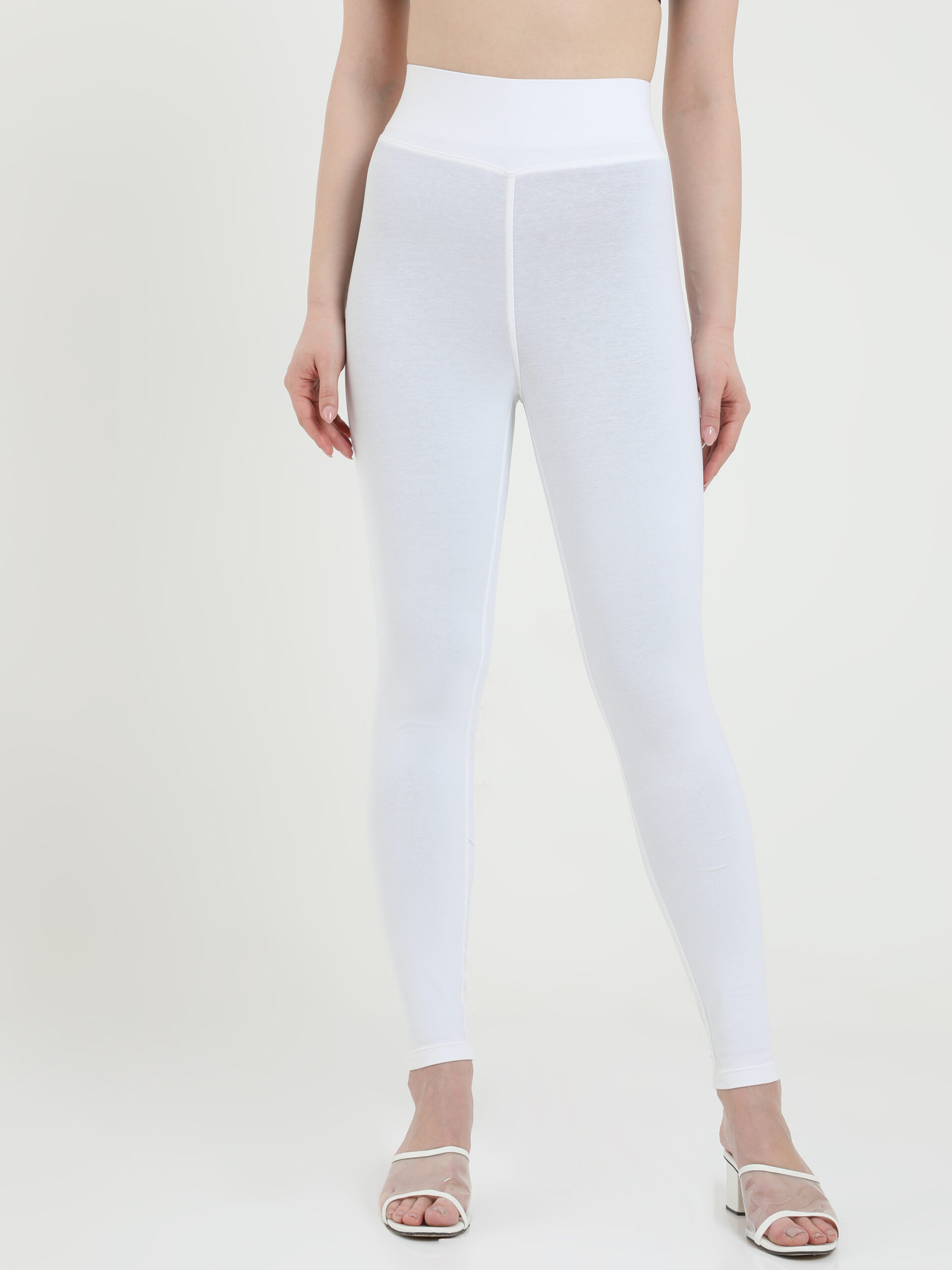 Order GO COLORS ANKLE LENGTH ELASTICATED WAIST WHITE COLOUR LEGGINGS 1391m  Online From ART INDIA,Bangalore