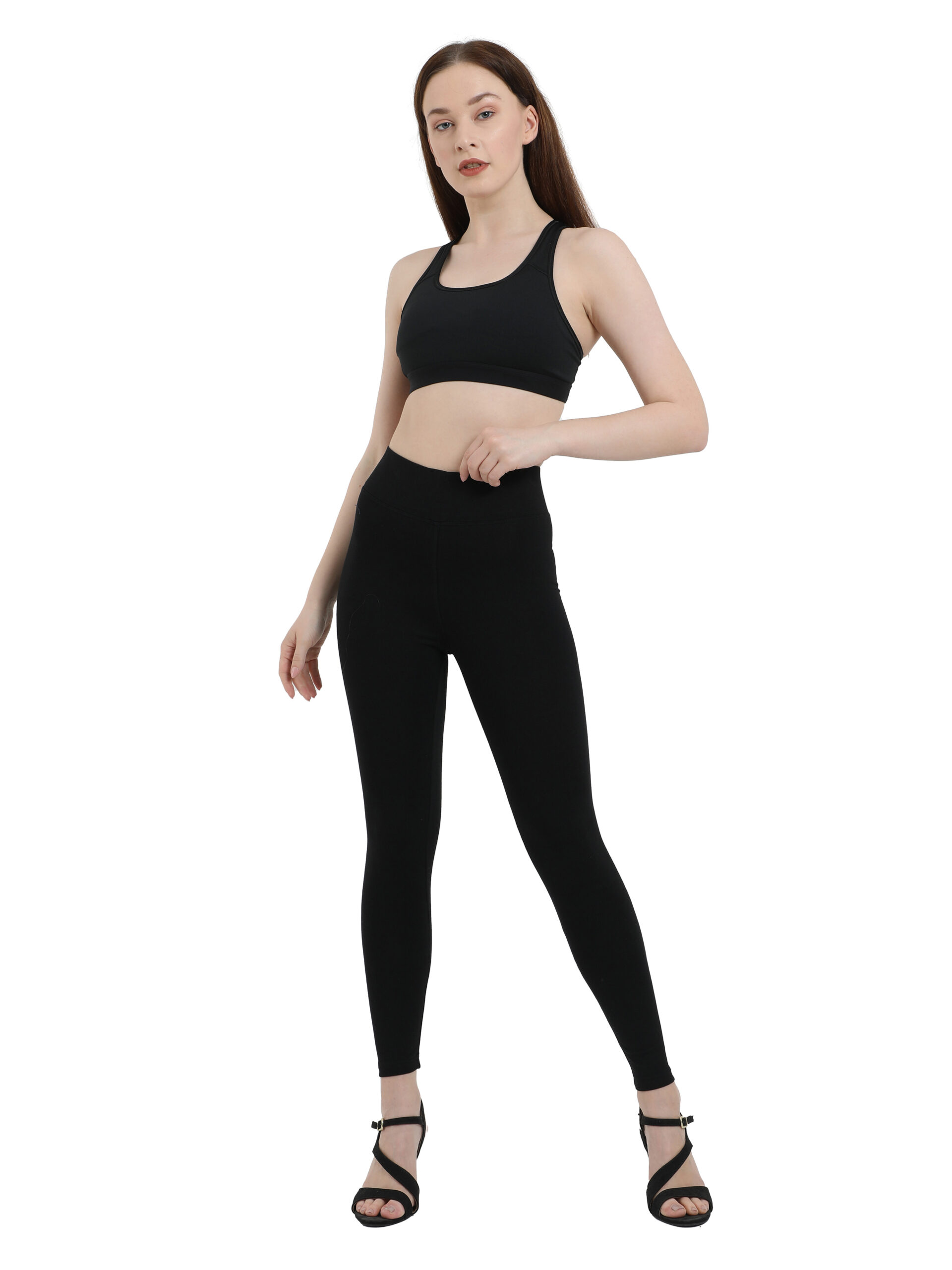Black leggings for women Compression pant high waist - Belore Slims