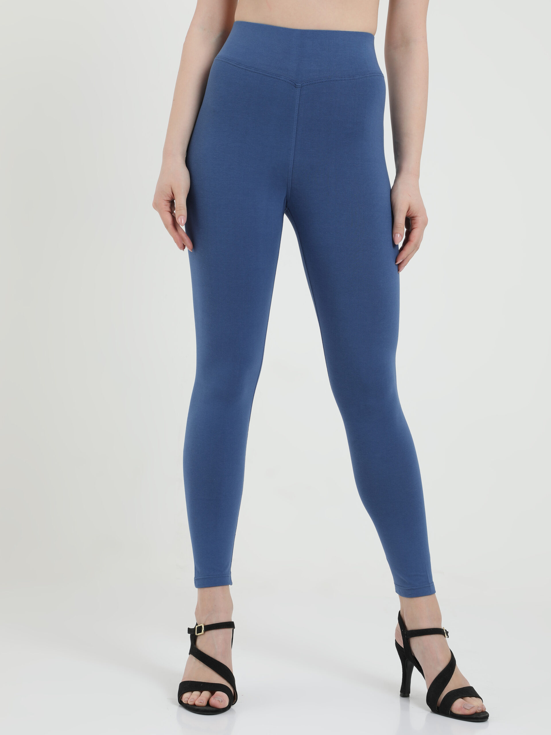 Indigo leggings for women Compression pant high waist - Belore Slims