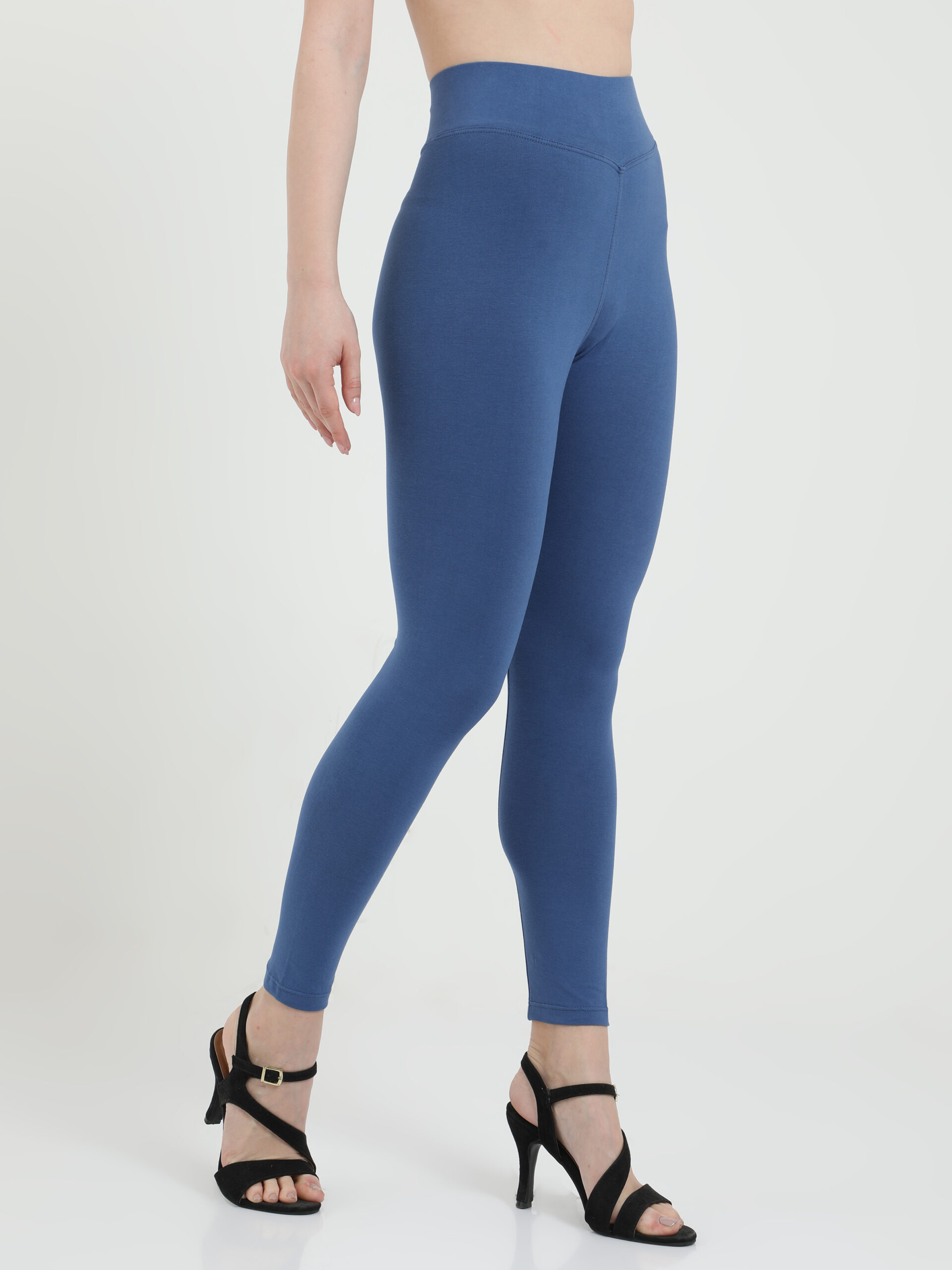 Indigo leggings for women Compression pant high waist - Belore Slims