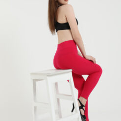 Dark pink leggings for women Compression pant high waist