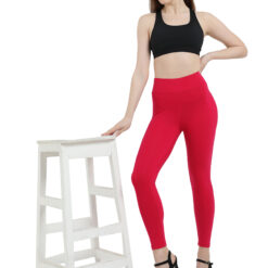 Dark pink leggings for women Compression pant high waist