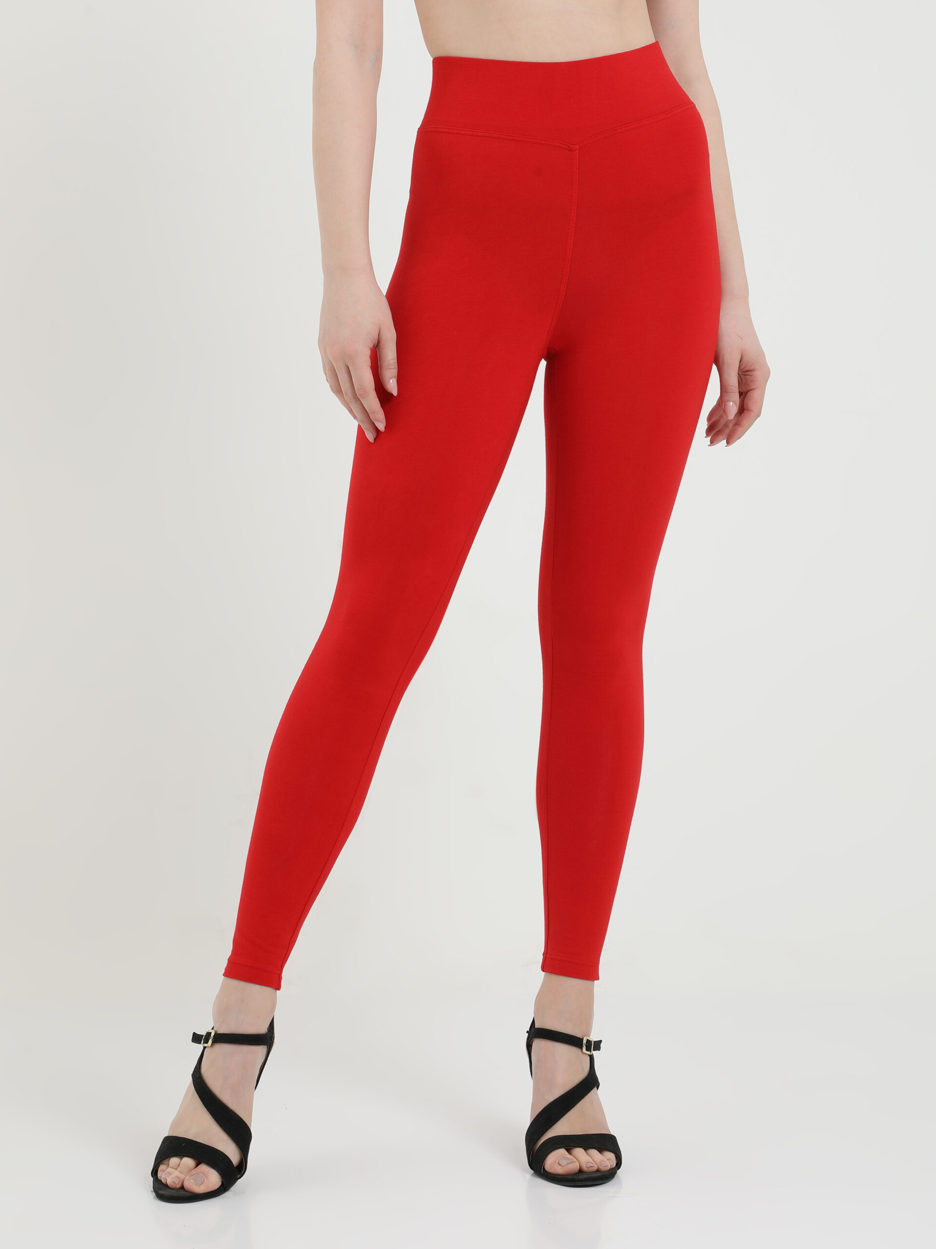 Red leggings for women Compression pant high waist - Belore Slims