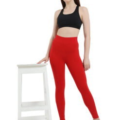 Red leggings for women Compression pant high waist