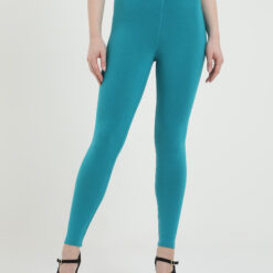 Aqua green leggings for women Compression pant high waist
