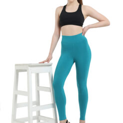 Aqua green leggings for women Compression pant high waist