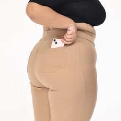 Khaki trouser women – Plus size – Straight leg 2 back pockets