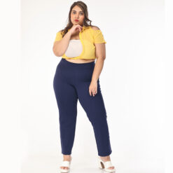 Navy blue trousers women – Plus size – Straight leg 2 back pockets