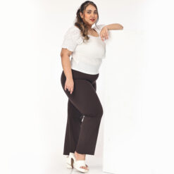 Brown pant women – Plus size – Straight leg 2 back pockets
