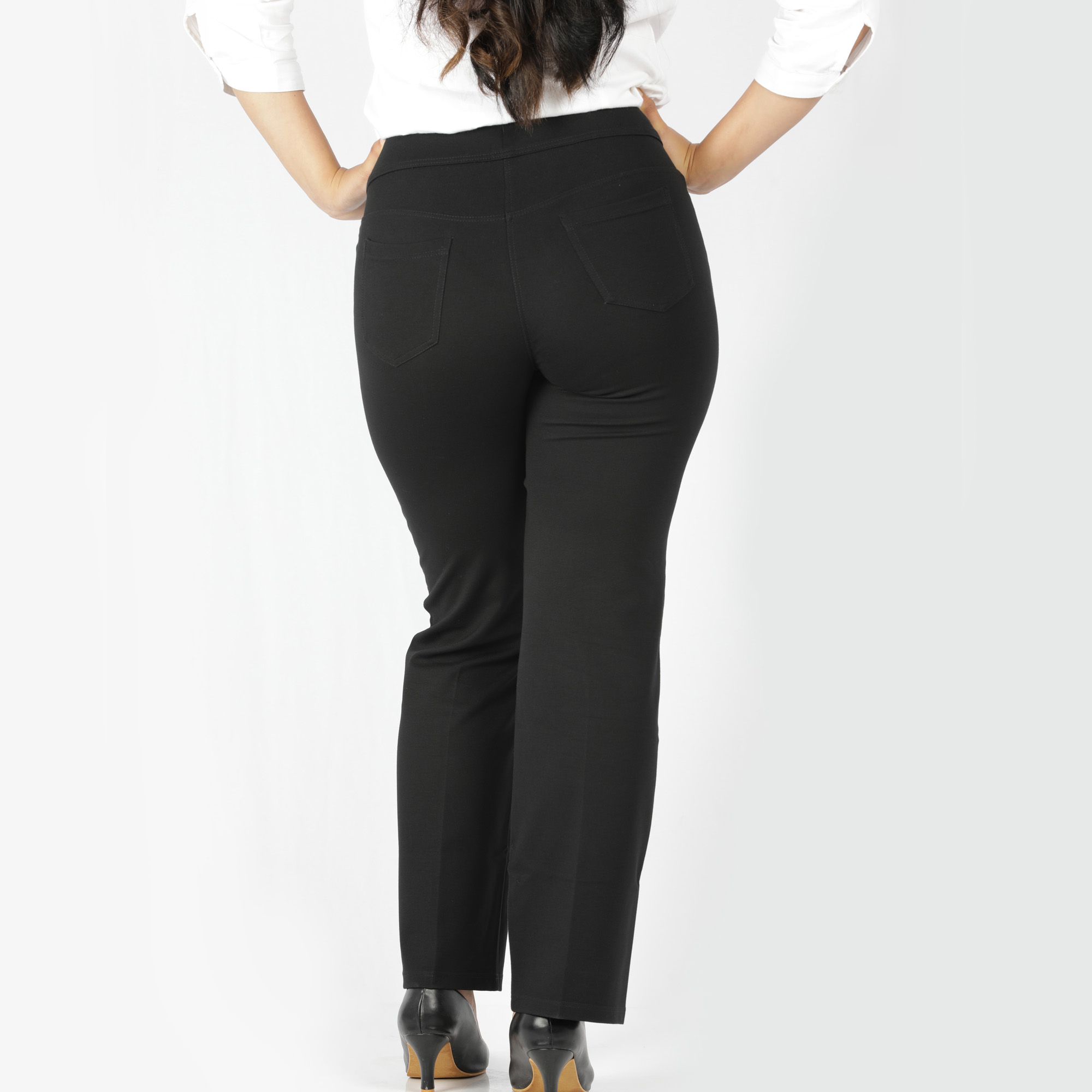 Black pants women - Tummy tucker straight leg - 2 back pockets