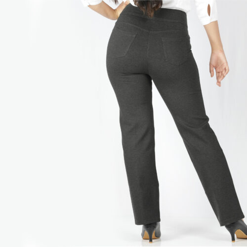 Charcoal grey pants women’s Tummy tucker straight leg 2 bk pkts - Image 7
