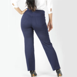 Navy blue pants women – Tummy tucker straight leg-2 back pockets