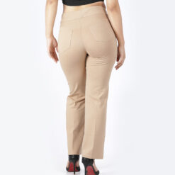 Khaki pants for women – Tummy tucker straight leg-2 back pockets