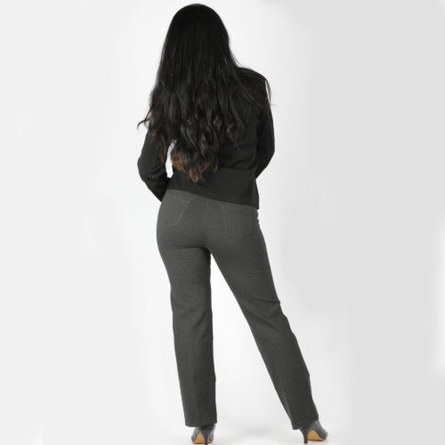 Charcoal grey pants women’s Tummy tucker straight leg 2 bk pkts - Image 6