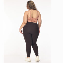 Brown jeggings women Plus size compression pant 2 back pockets
