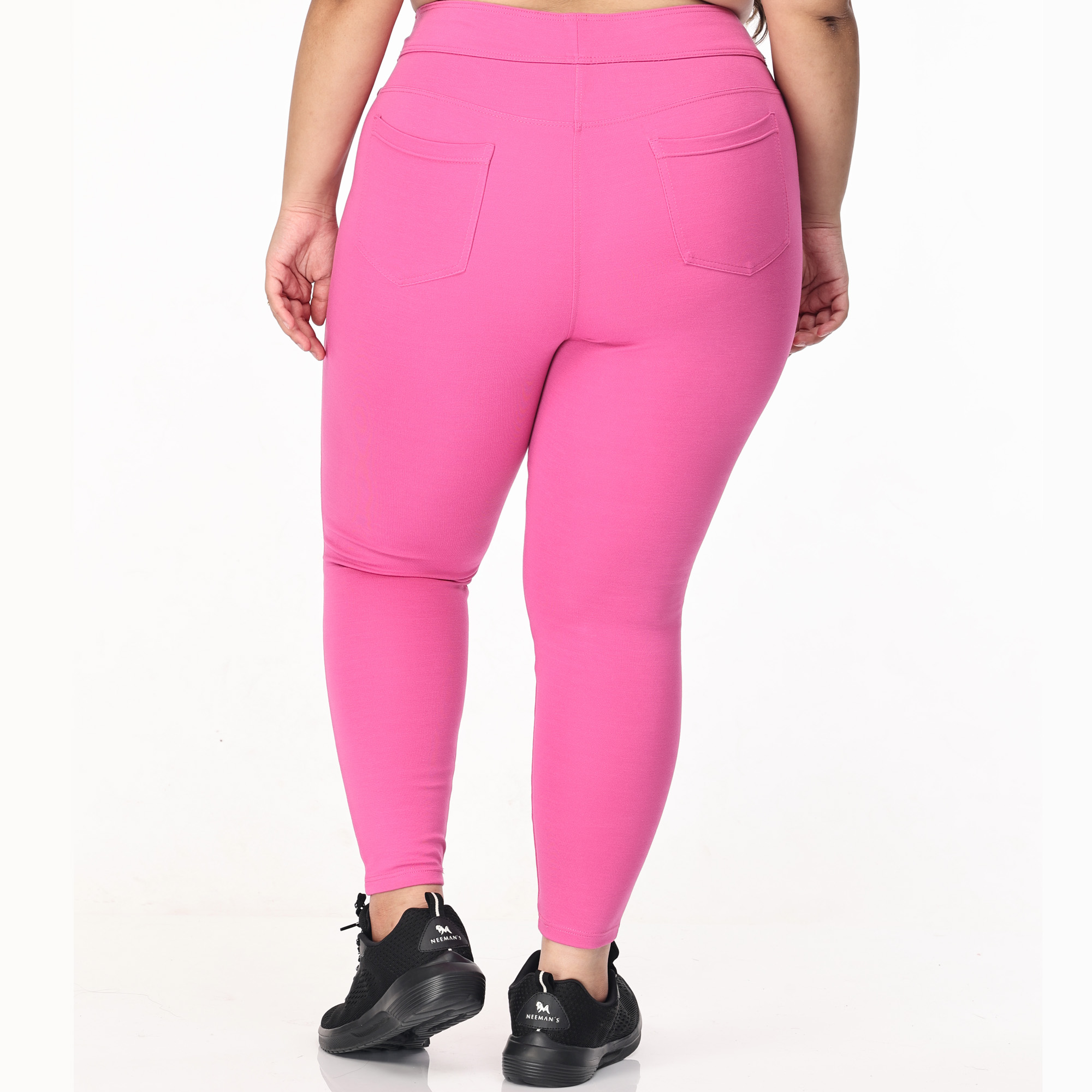 Pink jeggings women Plus size compression pant 2 back pockets - Belore Slims