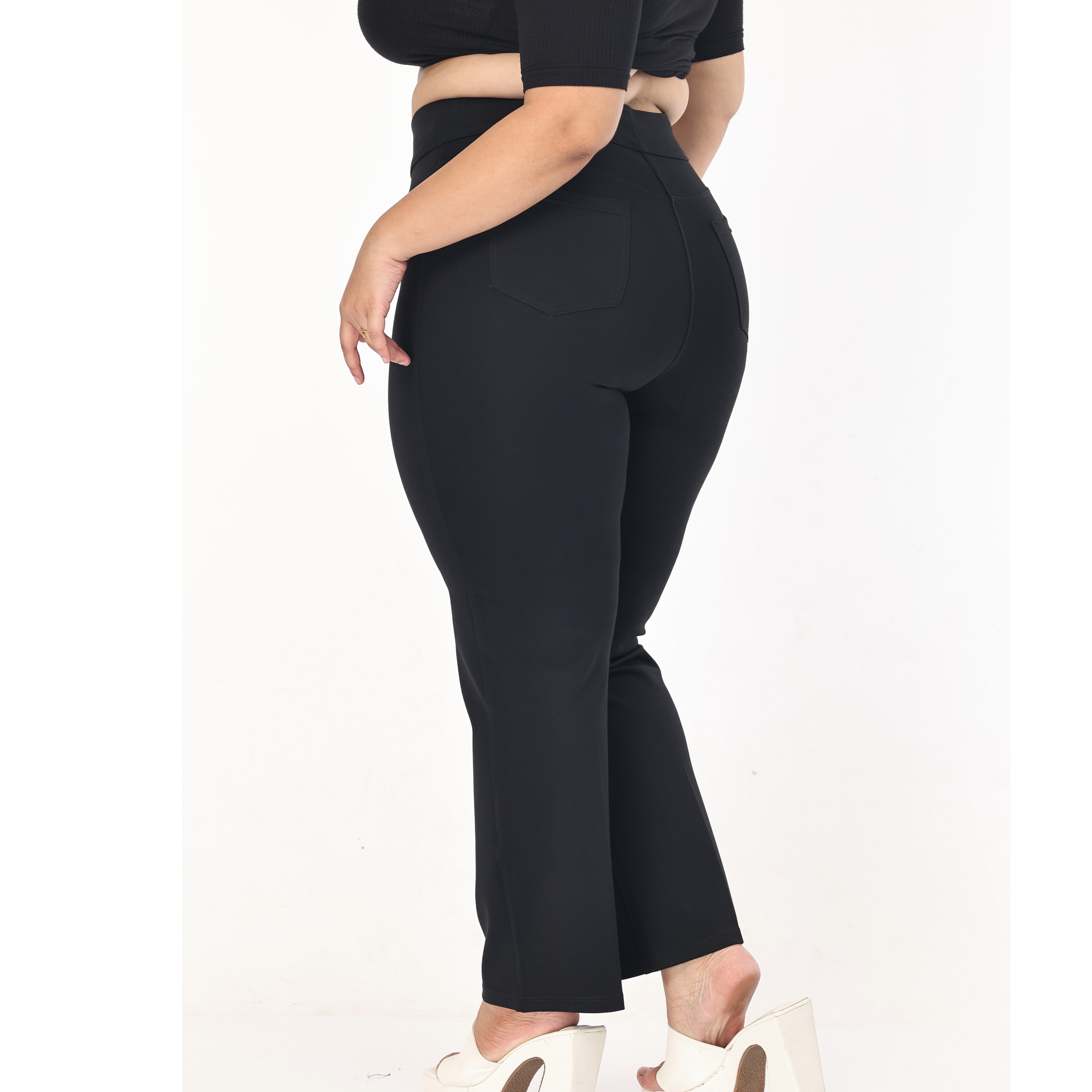 Buy online Black Cotton Cigarette Pants Trousers from bottom wear for Women  by Fabclub for ₹449 at 65% off | 2024 Limeroad.com