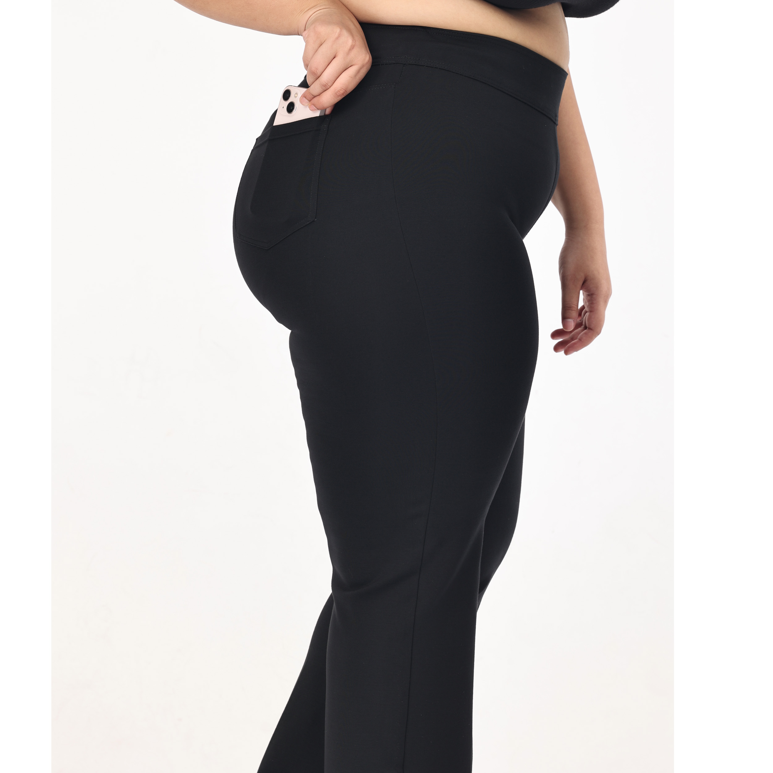 Women's Plus High Waisted Basic Fit And Flare Trouser | Boohoo UK