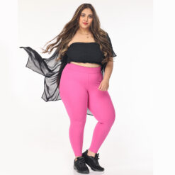 Pink jeggings women Plus size compression pant 2 back pockets
