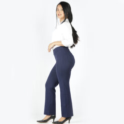 Navy blue pants women – Tummy tucker straight leg-2 back pockets