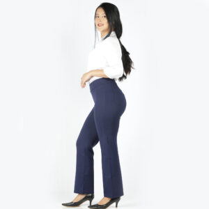Navy blue pants women - Tummy tucker straight leg-2 back pockets