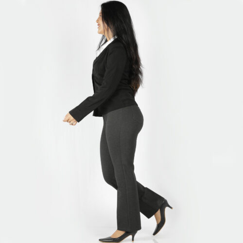 Charcoal grey pants women’s Tummy tucker straight leg 2 bk pkts - Image 2