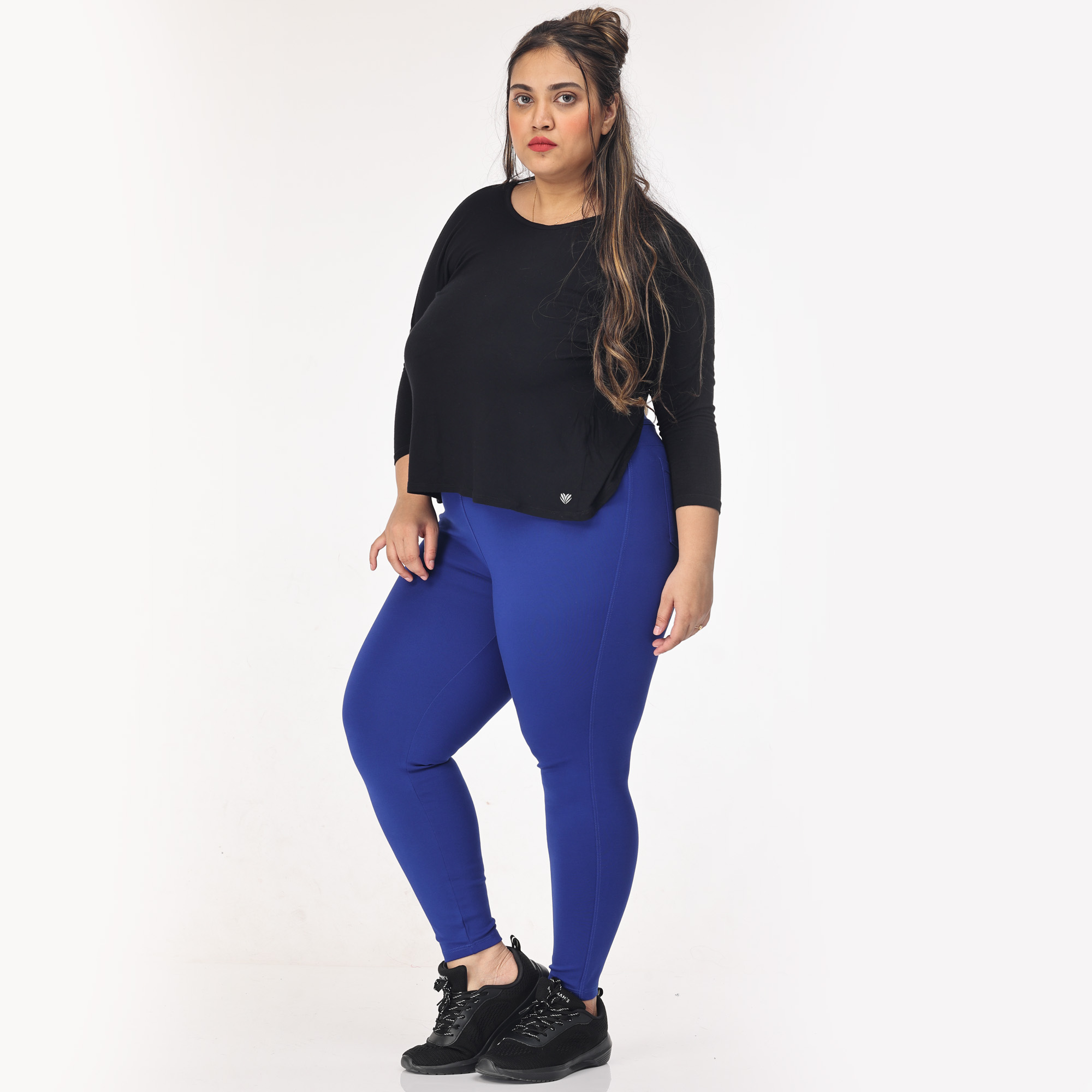 Royal blue jegging Women plus size compression pant 2 bk pkts - Belore Slims