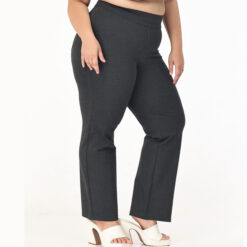Charcoal grey trousers women Plus size-Straight leg 2bk pockets