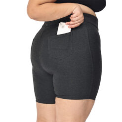 Charcoal shorts womens – Plus size active shape wear-2 bk pkts