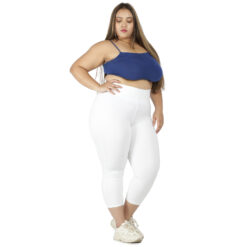 White capris women gym wear High waist 2 back pockets