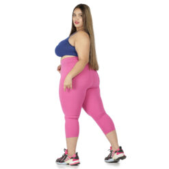 Pink capris women gym wear High waist 2 back pockets