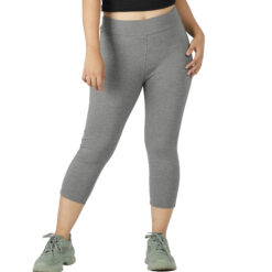 Grey capris for women gym wear Low rise