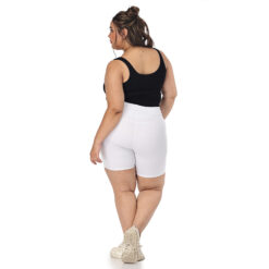 White shorts women – Plus size active shapewear-2 back pockets