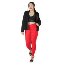 Red jeggings for women Compression pant 2 back pockets