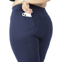 Navy blue capris women gym wear High waist 2 back pockets