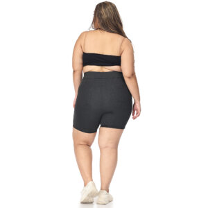 Charcoal shorts womens - Plus size active shape wear-2 bk pkts