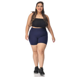 Navy blue shorts women – Plus size active shape wear-2bk pockets