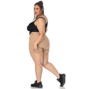 Khaki shorts women - Plus size active shape wear-2 back pockets