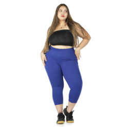 Royal blue capris women gym wear High waist 2 back pockets