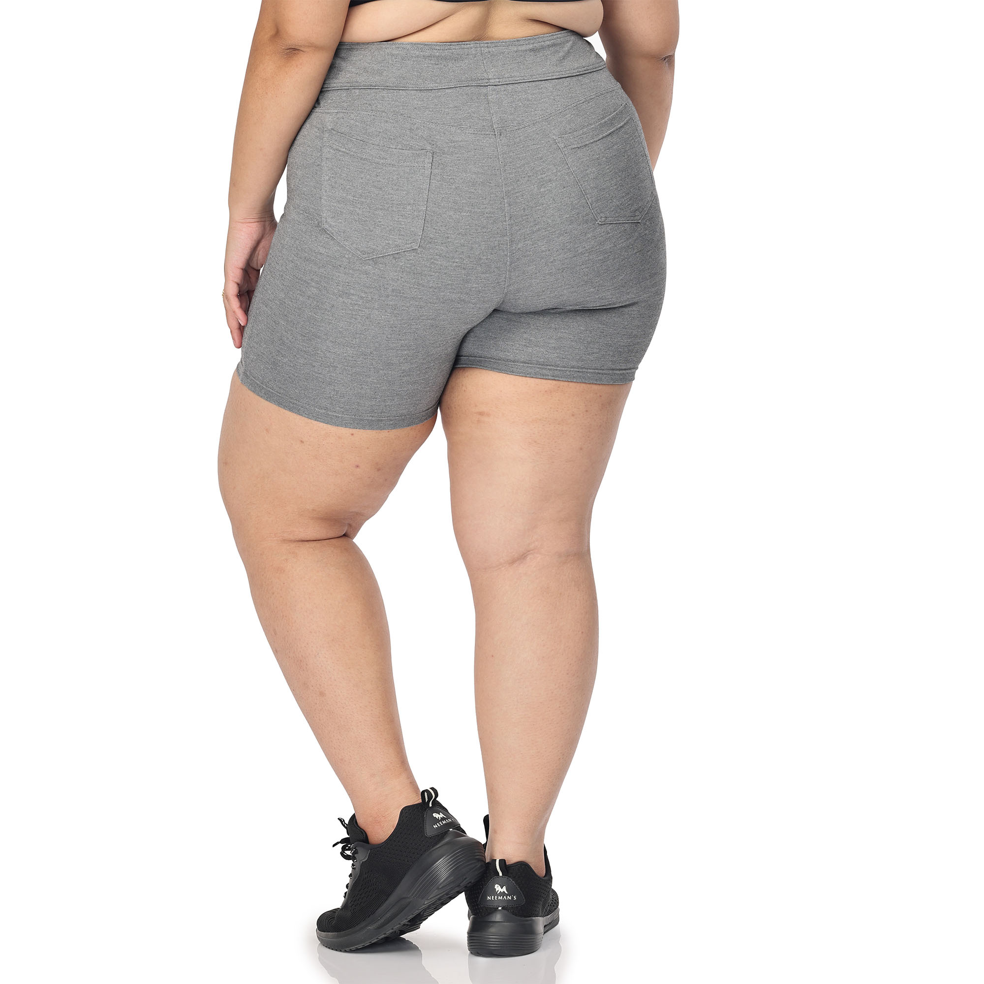 Grey shorts women - Plus size active shape wear - 2 back pockets - Belore  Slims