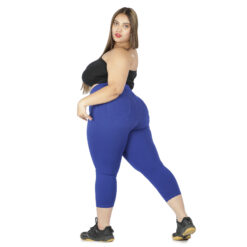 Royal blue capris women gym wear High waist 2 back pockets