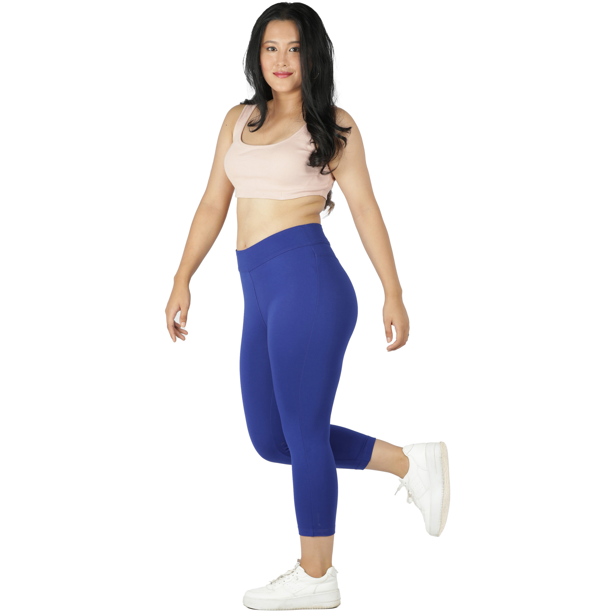 Royal blue capris for women gym wear Low rise - Belore Slims