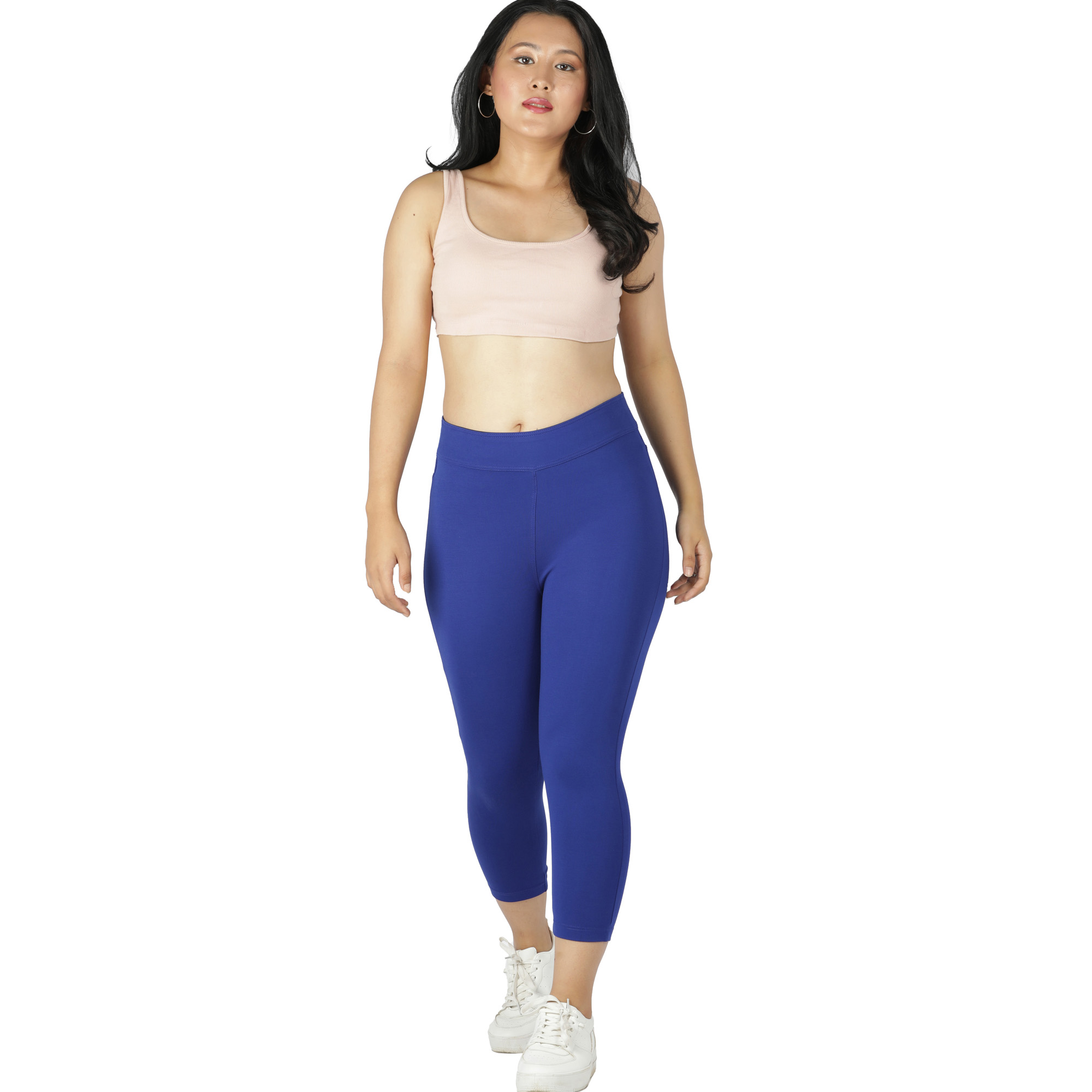 Royal blue capris for women gym wear Low rise - Belore Slims