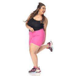 Pink shorts women – Plus size active shape wear – 2 back pockets