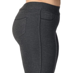 Charcoal grey capris with piping women gym wear Low rise