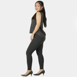 Charcoal grey jeggings for women Compression pant 2 back pkts